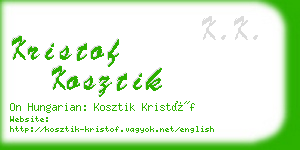 kristof kosztik business card